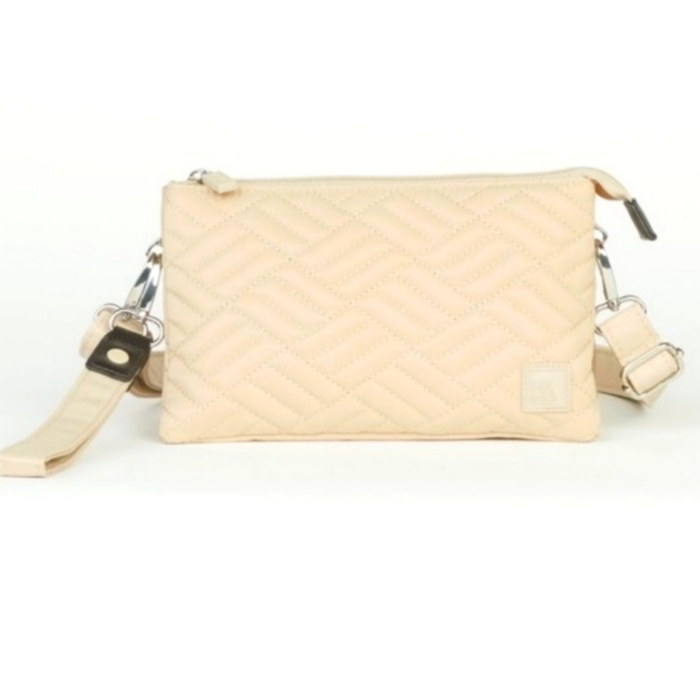 New RFID Wristlet Crossbody Desert Beige